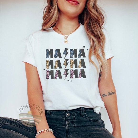 Tops - Mama Graphic T-shirt, Retro Mama Tee, Maternity Shirt - White
